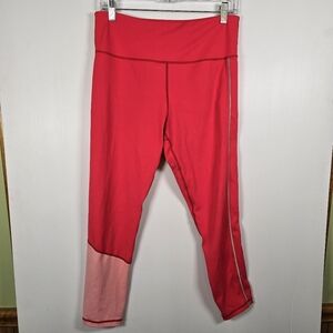 ZYIA Active Popsicle Pink Reflective Stripe Light n Tight Hi-Rise 7/8 Size 12